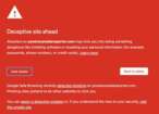 Message d'alerte (fureteur Brave avec AdGuard)